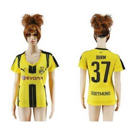 Womens Dortmund #37 Durm Home Soccer Club Jersey
