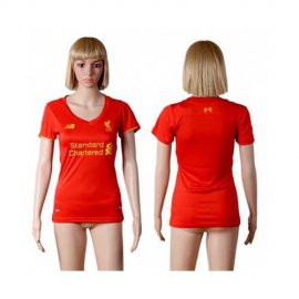 Womens Liverpool Blank Red Home Soccer Club Jersey