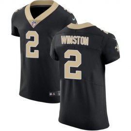 Nike New Orleans Saints #2 Jameis Winston Black Team Color Mens Stitched NFL Vapor Untouchable Elite Jersey