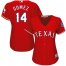 Texas Rangers #14 Carlos Gomez Red Alternate Womens Stitched MLB Jersey