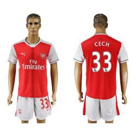 Arsenal #33 Cech Home Soccer Club Jersey