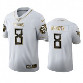 Tennessee Titans #8 Marcus Mariota Mens Nike White Golden Edition Vapor Limited NFL 100 Jersey