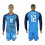 Argentina #12 Guzman Blue Long Sleeves Goalkeeper Soccer Country Jersey
