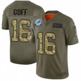 Detroit Lions #16 Jared Goff Mens Nike 2019 Olive Camo Salute To Service Limited NFL Jersey