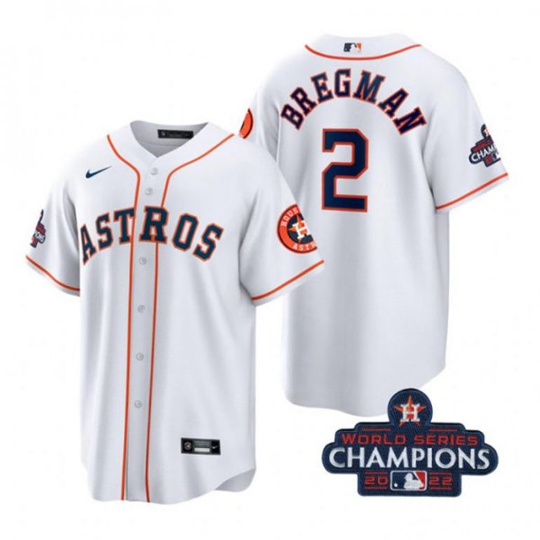 Astros 2 Alex Bregman White 2022 World Series Champions Cool Base Jersey Astros 2 Alex Bregman White 2022 World Series Champions Cool Base Jersey