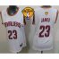 Womens Cavaliers #23 LeBron James White The Finals Patch Home Stitched NBA Jersey
