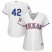 Texas Rangers #42 Majestic Womens 2019 Jackie Robinson Day Official Cool Base Jersey White