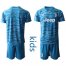 Juventus Blank Light Blue Goalkeeper Kid Soccer Club Jersey