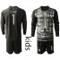 France #1 Lloris Black Goalkeeper Long Sleeves Kid Soccer Country Jersey