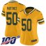 Nike Green Bay Packers #50 Blake Martinez Gold Womens Stitched NFL Limited Inverted Legend 100th Season Jersey