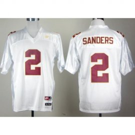 Florida State Seminoles 2# Deion Sanders White College Football Throwback Jersey