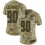 Nike Houston Texans #90 Jadeveon Clowney Camo Womens Stitched NFL Limited 2018 Salute to Service Jersey