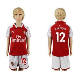 Arsenal #12 Giroud Home Kid Soccer Club Jersey
