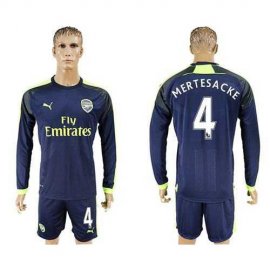 Arsenal #4 Mertesacke Sec Away Long Sleeves Soccer Club Jersey