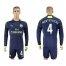 Arsenal #4 Mertesacke Sec Away Long Sleeves Soccer Club Jersey