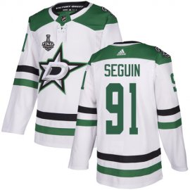 Adidas Dallas Stars #91 Tyler Seguin White Road Authentic Youth 2020 Stanley Cup Final Stitched NHL Jersey