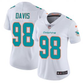 Nike Miami Dolphins #98 Raekwon Davis White Womens Stitched NFL Vapor Untouchable Limited Jersey