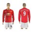 Manchester United #9 Ibrahimovic Red Home Long Sleeves Soccer Club Jersey
