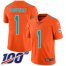 Nike Miami Dolphins #1 Tua Tagovailoa Orange Mens Stitched NFL Limited Inverted Legend 100th Season Jersey