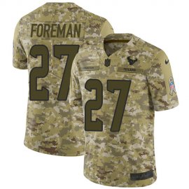 Nike Houston Texans #27 DOnta Foreman Camo Youth Stitched NFL Limited 2018 Salute to Service Jersey