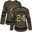 Adidas Vegas Golden Knights #24 Oscar Lindberg Green Salute to Service Womens Stitched NHL Jersey