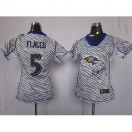 Nike Baltimore Ravens #5 Joe Flacco Zebra Womens Stitched NFL Elite Jersey