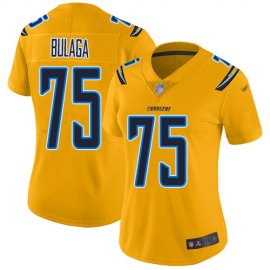 Nike Los Angeles Chargers #75 Bryan Bulaga Gold Womens Stitched NFL Limited Inverted Legend Jersey