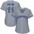 Toronto Blue Jays #11 Kevin Pillar Grey Road Womens Stitched MLB Jersey