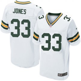 Nike Green Bay Packers #33 Aaron Jones White Mens Stitched NFL Elite Jersey