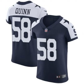 Nike Dallas Cowboys #58 Robert Quinn Navy Blue Thanksgiving Mens Stitched NFL Vapor Untouchable Throwback Elite Jersey