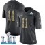 Nike Philadelphia Eagles #11 Carson Wentz Black Super Bowl LII Mens Stitched NFL Limited 2016 Salute To Service Jersey