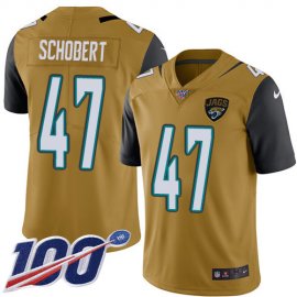 Nike Jacksonville Jaguars #47 Joe Schobert Gold Mens Stitched NFL Limited Rush 100th Season Jersey