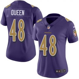 Nike Baltimore Ravens #48 Patrick Queen Purple Womens Stitched NFL Limited Rush Jersey
