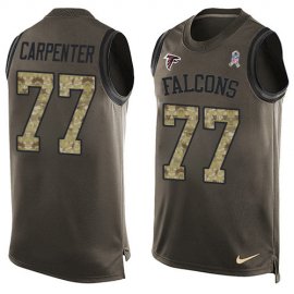 Nike Atlanta Falcons #77 James Carpenter Green Mens Stitched NFL Limited Salute To Service Tank Top Jersey