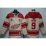 Detroit Red Wings #9 Gordie Howe Cream Sawyer Hooded Sweatshirt Stitched NHL Jersey