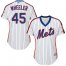New York Mets #45 Zack Wheeler White(Blue Strip) Alternate Womens Stitched MLB Jersey