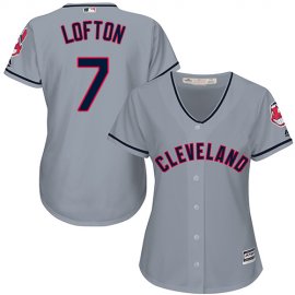 Cleveland Indians #7 Kenny Lofton Grey Road Womens Stitched MLB Jersey