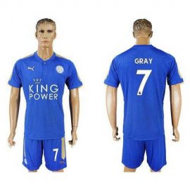 Leicester City #7 Gray Home Soccer Club Jersey