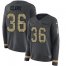 Nike Baltimore Ravens #36 Chuck Clark Anthracite Salute to Service Womens Stitched NFL Limited Therma Long Sleeve Jersey