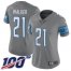 Nike Detroit Lions #21 Tracy Walker Gray Womens Stitched NFL Limited Rush 100th Season Jersey