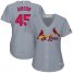 St.Louis Cardinals #45 Bob Gibson Grey Road Womens Stitched MLB Jersey