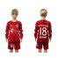 Bayern Munchen #18 Bernat Home Long Sleeves Kid Soccer Club Jersey