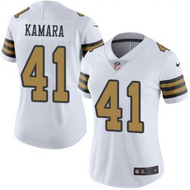 Nike New Orleans Saints #41 Alvin Kamara White Womens Stitched NFL Limited Rush Jersey