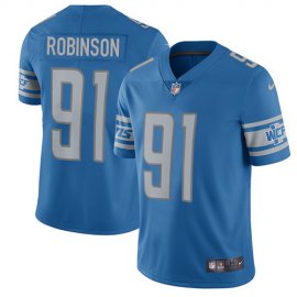 Nike Detroit Lions #91 AShawn Robinson Blue Team Color Mens Stitched NFL Vapor Untouchable Limited Jersey