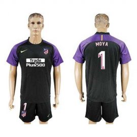 Atletico Madrid #1 Moya Black Goalkeeper Soccer Club Jersey