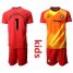 Chelsea #1 Arrizabalaga Red Goalkeeper Kid Soccer Club Jersey