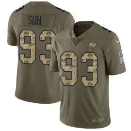 Nike Tampa Bay Buccaneers #93 Ndamukong Suh Olive/Camo Mens Stitched NFL Limited 2017 Salute To Service Jersey