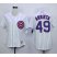 Chicago Cubs #49 Jake Arrieta White(Blue Strip) Home Womens Stitched MLB Jersey