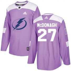 Adidas Tampa Bay Lightning #27 Ryan McDonagh Purple Authentic Fights Cancer Stitched Youth NHL Jersey