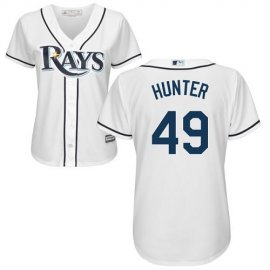 Tampa Bay Rays #49 Tommy Hunter White Home Womens Stitched MLB Jersey